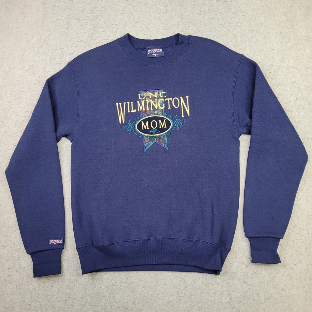 UNC Wilmington Jansport Embroidered‎ Mom Sweatshirt Womens S Blue Pullover USA